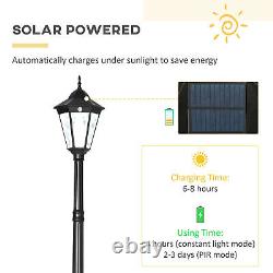 Outsunny 2.4m Garden Lamp Post Light LED Solar Powered Patio Path Lighting Lamp