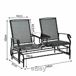 Outsunny 2 Seater Rocker Double Rocking Chair Lounger Outdoor Garden Furniture