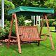 Outsunny 2 Seater Wooden Garden Swing Chair Outdoor Seat Loveseat Furniture