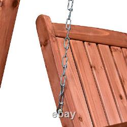 Outsunny 2 Seater Wooden Garden Swing Chair Outdoor Seat Loveseat Furniture