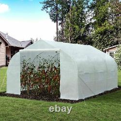 Outsunny 3.5 x 3 x 2m Large Walk-in Garden Peak Top Greenhouse Polytunnel