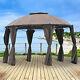 Outsunny 3.65m Diameter Round Patio Garden Gazebo Marquee Party Tent Side Wall