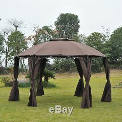 Outsunny 3.65M Diameter Round Patio Garden Gazebo Marquee Party Tent Side Wall