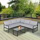 Outsunny 3 Pcs Garden Furniture Conversation Set With Loveseat 3 Seater Sofa Table