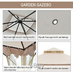 Outsunny 3 x 3M Gazebo Outdoor Patio Party Tent Shelter Garden Canopy Beige