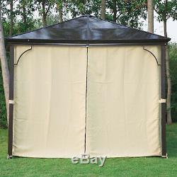 Outsunny 3 x 3m Garden Aluminium Gazebo Canopy Curtain Sunshade Rain Shelter