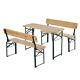 Outsunny 3pc Wooden Garden Picnic Set Patio Dining Beer Table Bench Chair Party