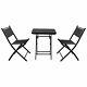 Outsunny 3pcs Garden Bistro Set Folding Table And 2 Chairs Outdoor Furniture
