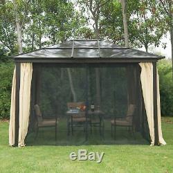 Outsunny 3m x 3.6m Metal Gazebo Canopy Patio Marquee Party Tent Outdoor Garden