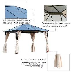 Outsunny 3x3.6m Garden Metal Gazebo Pavilion Party Tent Canopy Sun Shade Marquee