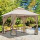Outsunny 3x3m Metal Gazebo Outdoor Party Tent Shelter Garden Canopy Beige