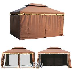 Outsunny 3x4m Aluminium Metal Gazebo Garden Marquee Party Tent Canopy Pavillion