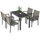 Outsunny 4 Seater Rattan Garden Furniture Set With Glass Tabletop Mixed Grey