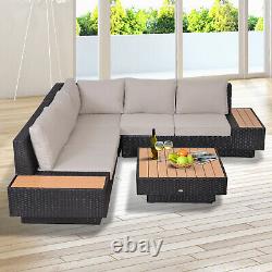 Outsunny 4PC Rattan Sofa Set Garden Furniture Coffee Table Chairs Conservatory