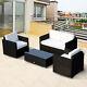 Outsunny 4pc Rattan Sofa Set Outdoor Coffee Table Chair Wicker Garden Furniture