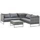 Outsunny 4pcs Patio Rattan Sofa Garden Furniture Set Table With Cushions 4 Seater