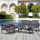 Outsunny 4pcs Garden Sectional Sofa Set Table Furniture Aluminum With Cushion
