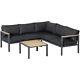 Outsunny 5 Seater Aluminium Garden Furniture With Coffee Table Padded Cushions