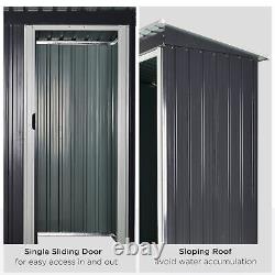 Outsunny 5 x 3ft Garden Storage Shed Sliding Door Sloped Roof Tool Black