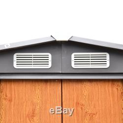 Outsunny 5 x 7ft Garden Metal Storage Shed Tool Sliding Door with Foundation