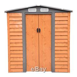 Outsunny 5 x 7ft Garden Metal Storage Shed Tool Sliding Door with Foundation