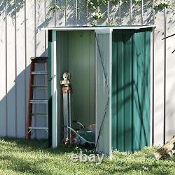 Outsunny 5ft x 3ft Garden Metal Storage Shed, Outdoor Tool Shed with Green