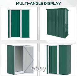 Outsunny 5ft x 3ft Garden Metal Storage Shed, Outdoor Tool Shed with Green