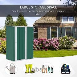 Outsunny 5ft x 3ft Garden Metal Storage Shed, Outdoor Tool Shed with Green