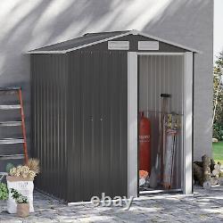 Outsunny 5ft x 4.3ft Outdoor Metal Storage Shed with Sliding Door Sloped Roof
