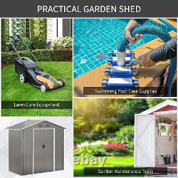 Outsunny 6.5 X 3.5Ft Metal Garden Shed, Outdoor Storage Shed for Tool Organizati