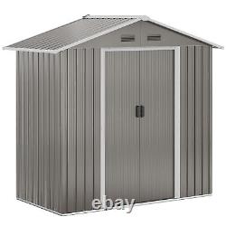 Outsunny 6.5x3.5ft Metal Garden Shed for Garden and Outdoor Storage, Grey