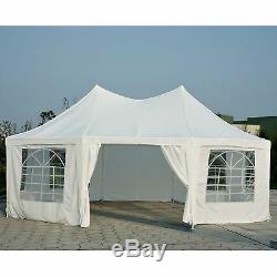 Outsunny 6.8 x 5m Garden Octagonal Gazebo Party Wedding Tent Heavy Duty Marquee