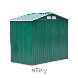 Outsunny 6x4ft Garden Shed Patio Foundation Storage Unit Metal Tool Box Green