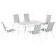 Outsunny 7 Piece Garden Dining Set With Dining Table And Chairs For Backyard Grey