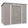 Outsunny 7 X 4ft Metal Garden Storage Shed With Double Door & Ventilation Grey