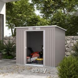 Outsunny 7 x 4ft Metal Garden Storage Shed with Double Door & Ventilation Grey