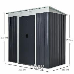 Outsunny 7 x 6ft Sloped Roof Garden Storage Shed with Sliding Door & Window