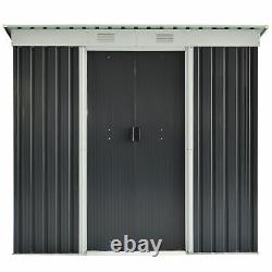 Outsunny 7 x 6ft Sloped Roof Garden Storage Shed with Sliding Door & Window
