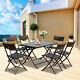Outsunny 7pc Rattan Dining Set Wicker Folding Chair Dining Table Outdoor Garden