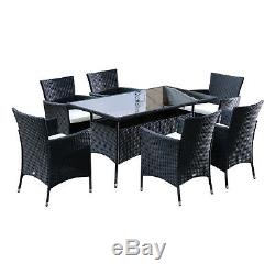 Outsunny 7pc Rattan Garden Furniture Dining Set Wicker Patio Conservatory Seater