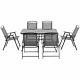 Outsunny 8 Pcs Garden Furniture Set With Dining Table 6 Folding Chairs Black