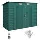 Outsunny 8 X 4ft Metal Garden Storage Shed With Double Doors And 2 Vents, Green
