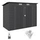 Outsunny 8 X 4ft Metal Garden Storage Shed With Double Doors And 2 Vents, Grey