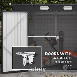 Outsunny 8 x 4FT Metal Garden Storage Shed with Double Doors and 2 Vents, Grey