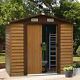 Outsunny 8 X 6ft Metal Garden Shed Wood Effect Woodgrain Storage Unit Tool Box