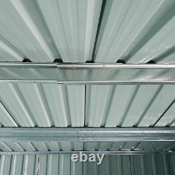 Outsunny 8 x 6ft Garden Roofed Metal Storage Shed with Ventilation & Doors, Grey