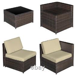 Outsunny 8Pcs Patio Rattan Sofa Set Garden Furniture Coffee Side Table withCushion