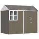 Outsunny 8x6ft Metal Garden Shed Outdoor Storage Shed With Doors Window, Grey