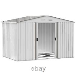 Outsunny 9 X 6FT Outdoor Storage Garden Shed, Galvanised Metal, Silver
