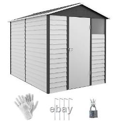 Outsunny 9'x6' Galvanised Metal Garden Shed Tool Storage Shed for Patio Grey